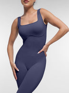 Square Neck U-Shaped Back Design Jumpsuit