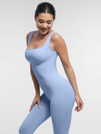 Square Neck U-Shaped Back Design Jumpsuit