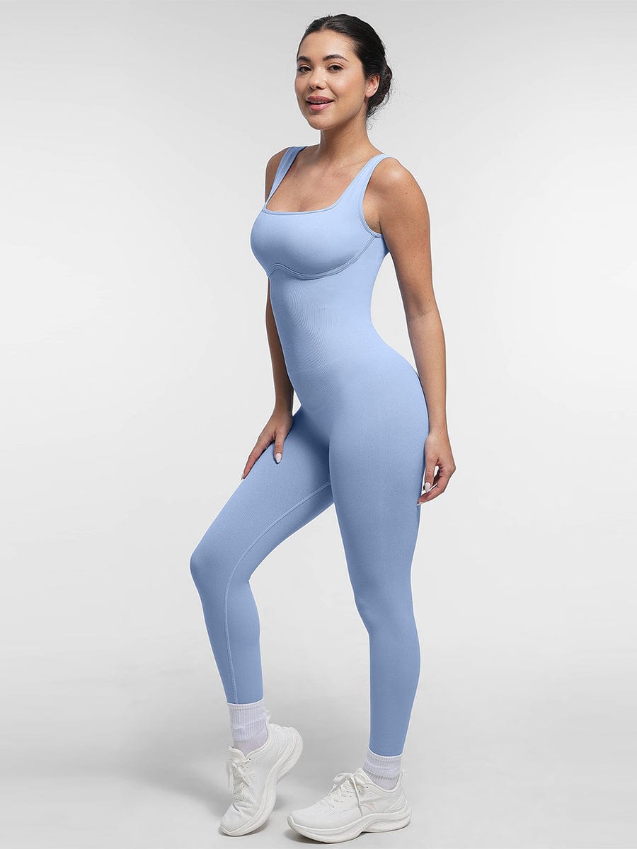 Square Neck U-Shaped Back Design Jumpsuit