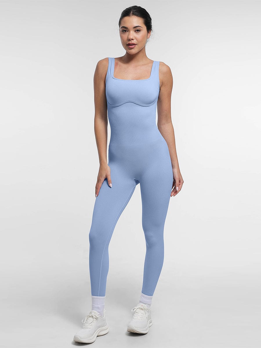 Square Neck U-Shaped Back Design Jumpsuit