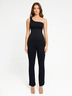 Off-Shoulder Shaping Jumpsuit with Flared Legs
