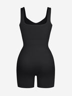 V-Neck Body Contouring Romper with Built-In Wireless Bra