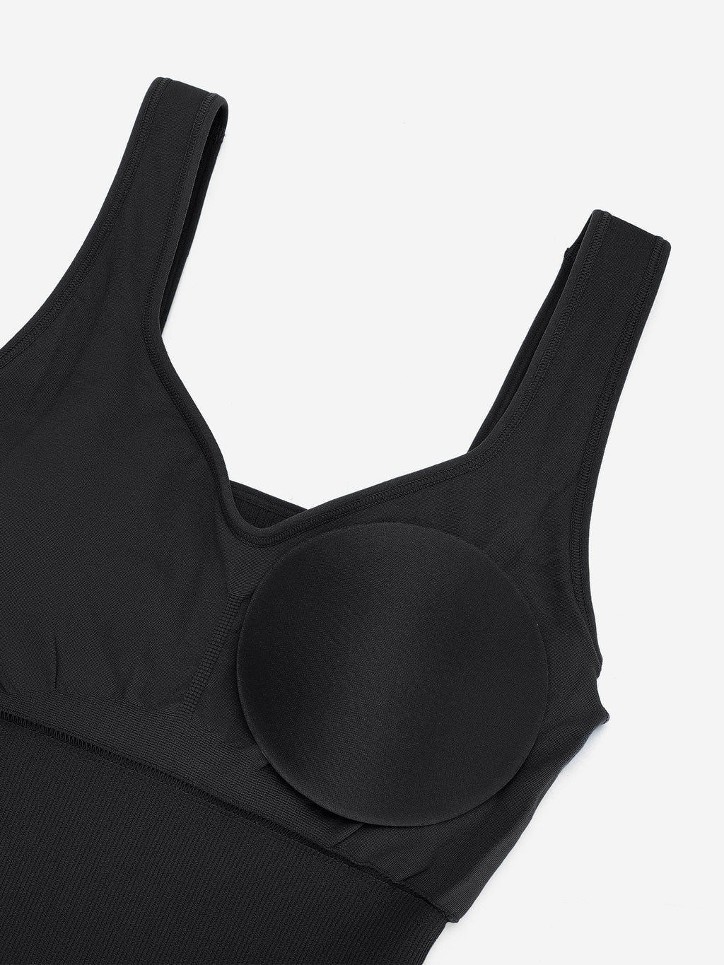 V-Neck Body Contouring Ribbed Romper - Auxieswear