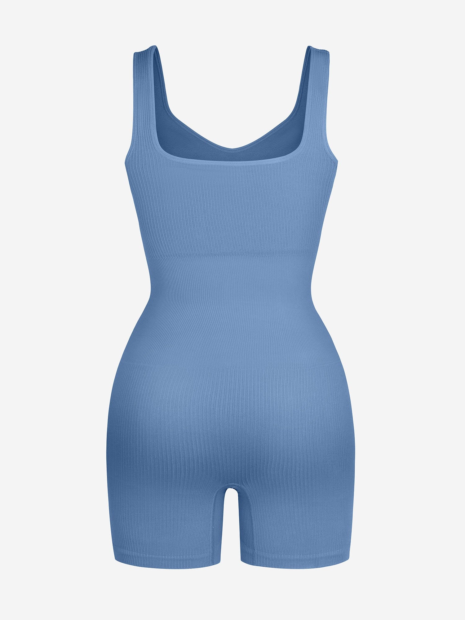 V-Neck Body Contouring Ribbed Romper - Auxieswear