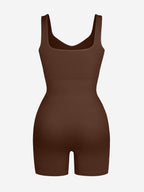 V-Neck Body Contouring Romper with Built-In Wireless Bra