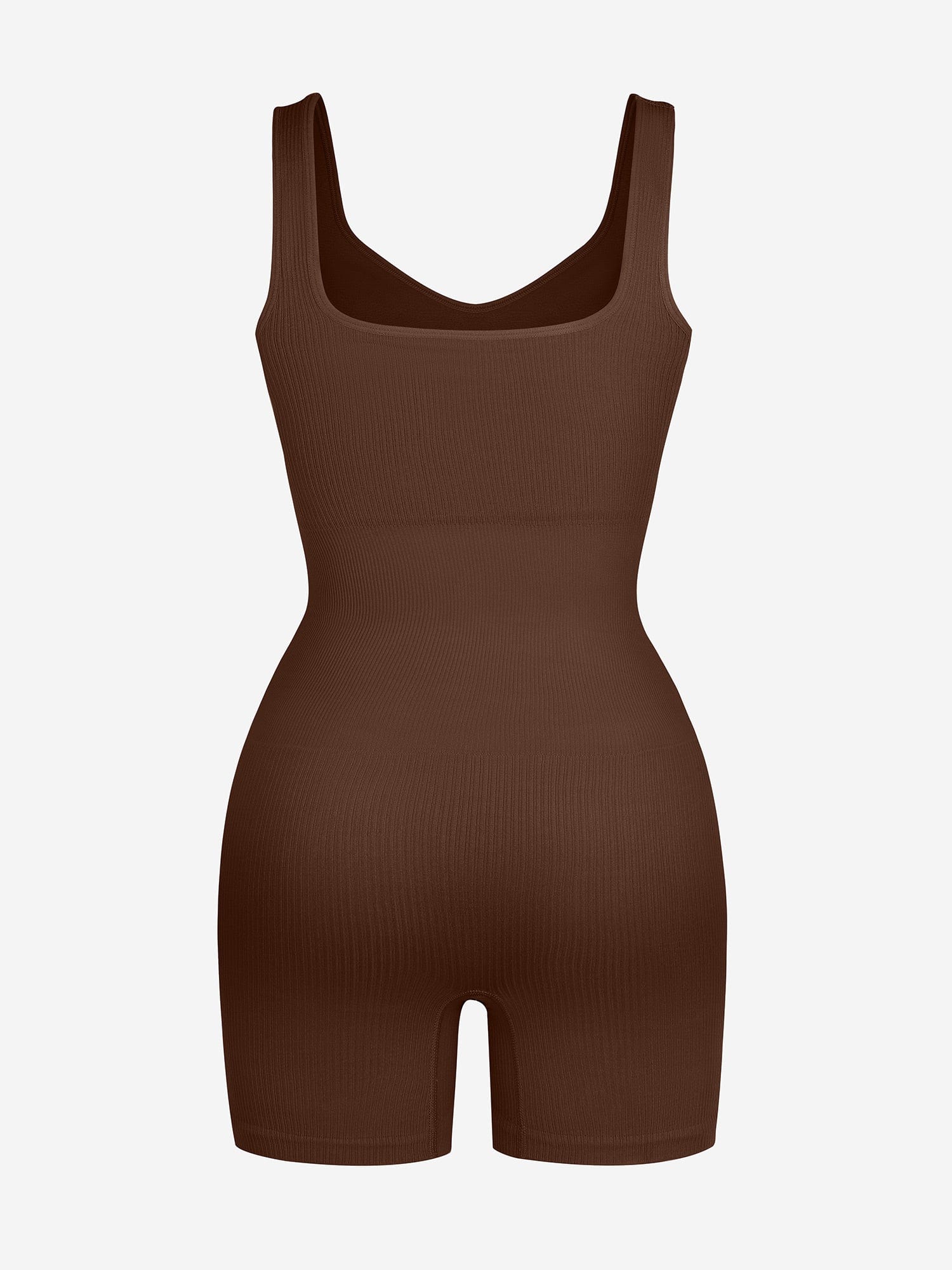 V-Neck Body Contouring Romper with Built-In Wireless Bra