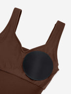 V-Neck Body Contouring Romper with Built-In Wireless Bra