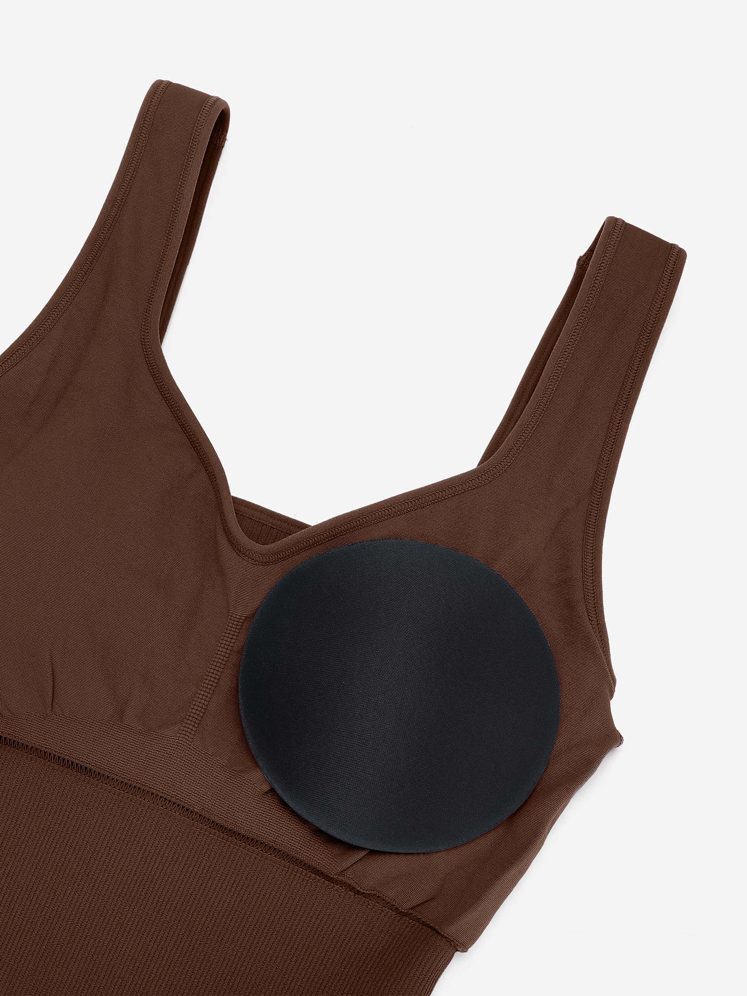 V-Neck Body Contouring Romper with Built-In Wireless Bra