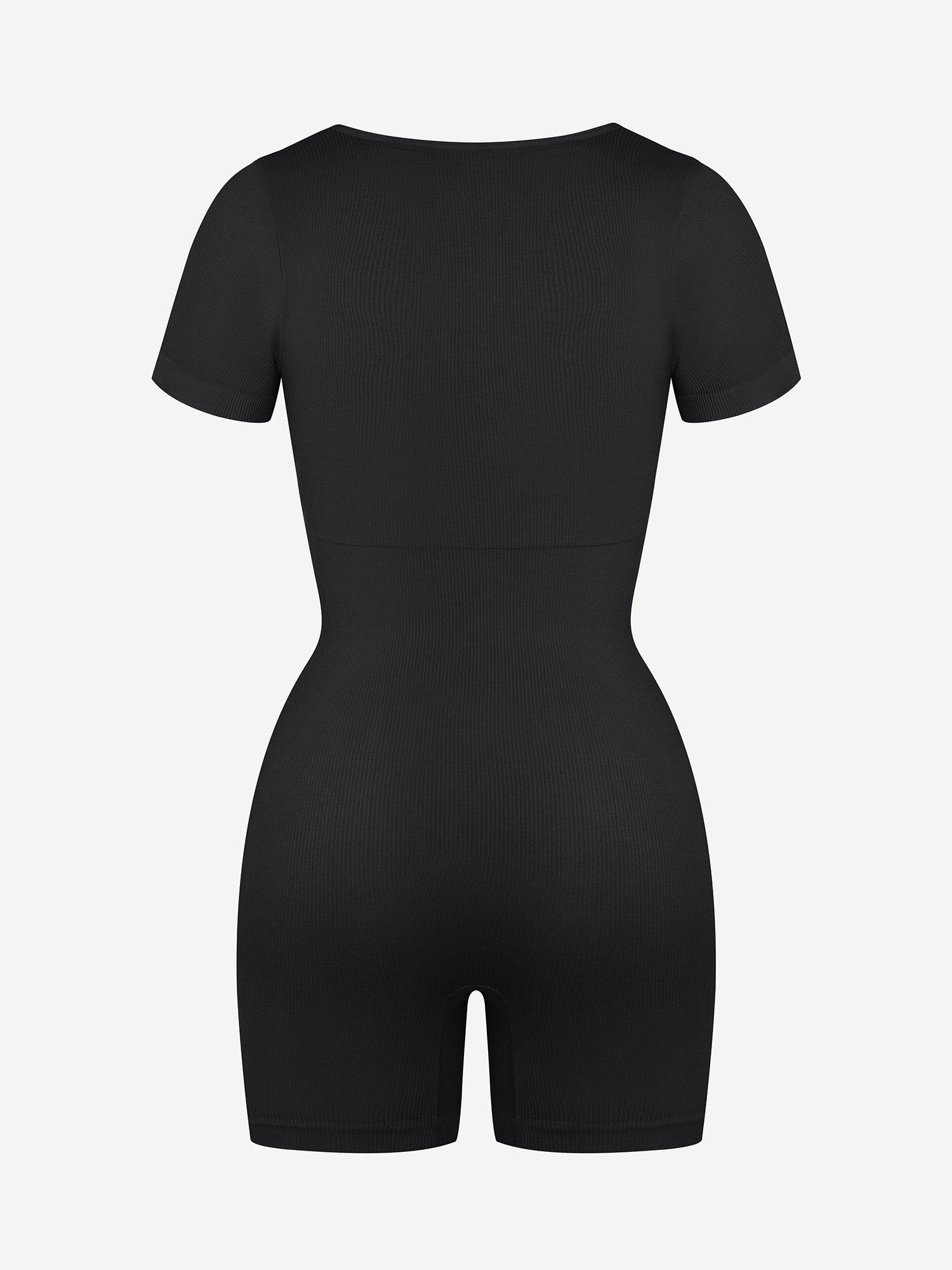 Square Neck Short Sleeve Tummy Control Romper