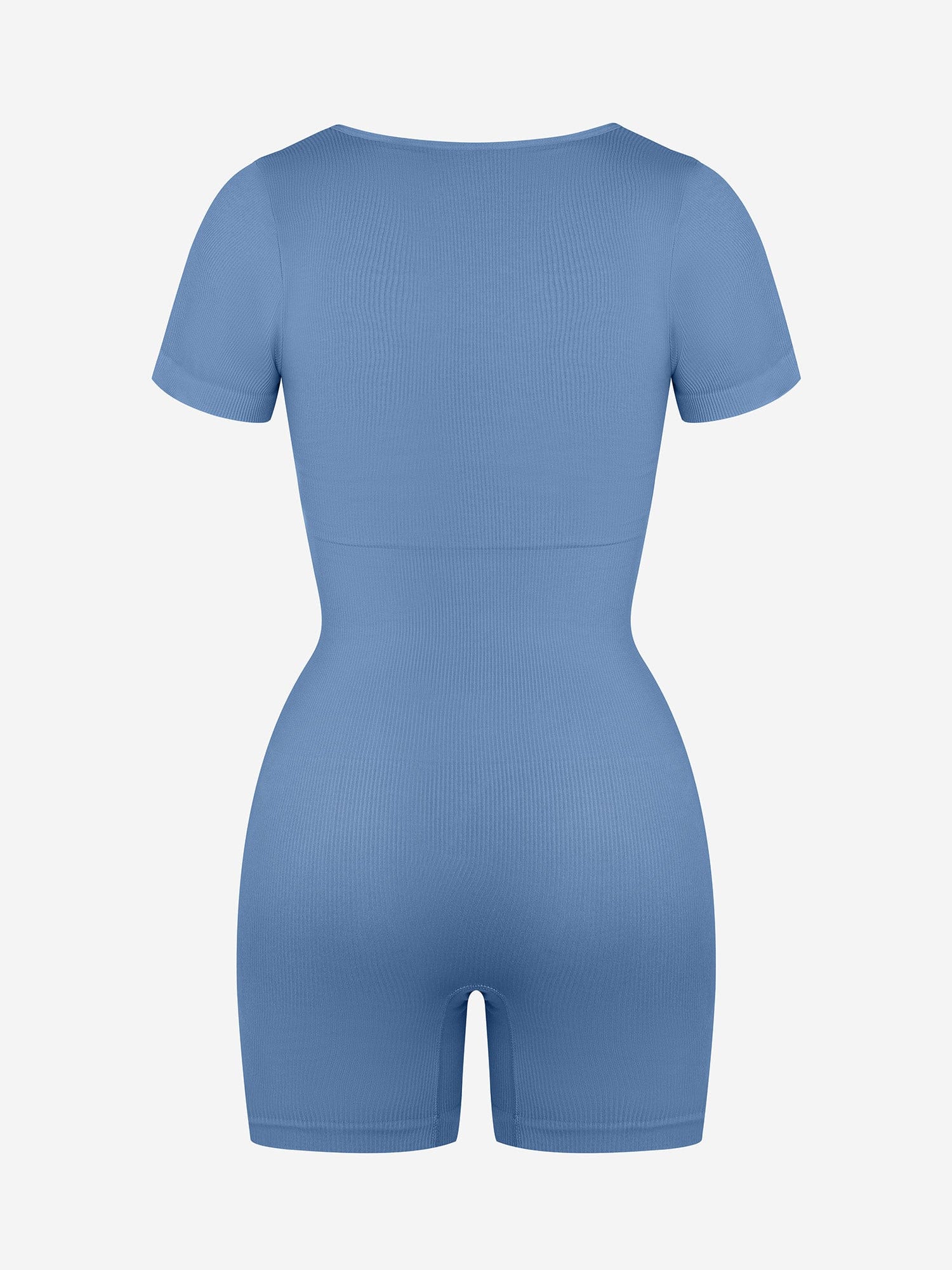Square Neck Short Sleeve Tummy Control Romper