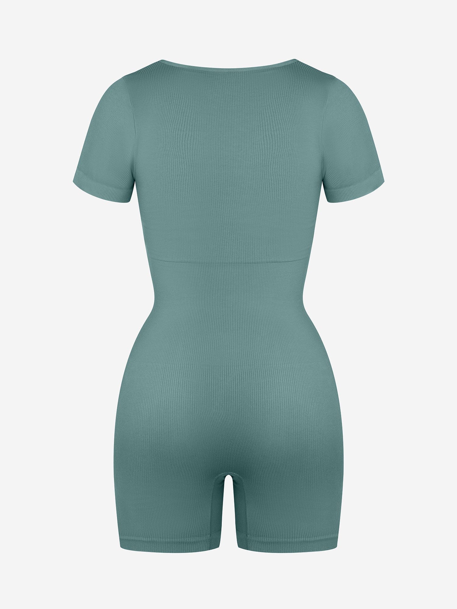 Square Neck Short Sleeve Tummy Control Romper