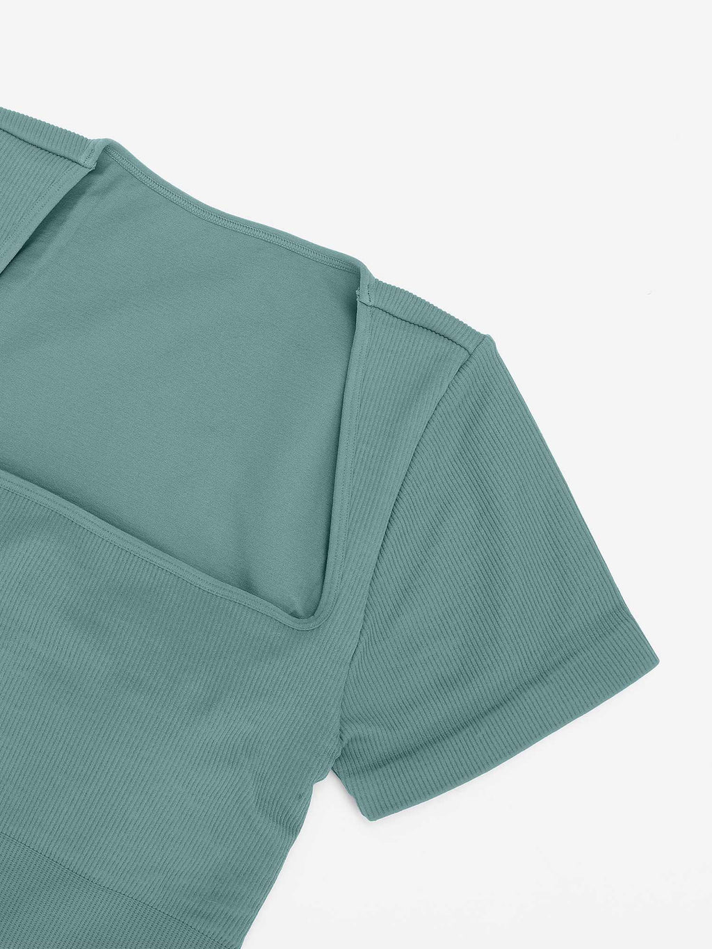 Square Neck Short Sleeve Tummy Control Romper - Auxieswear