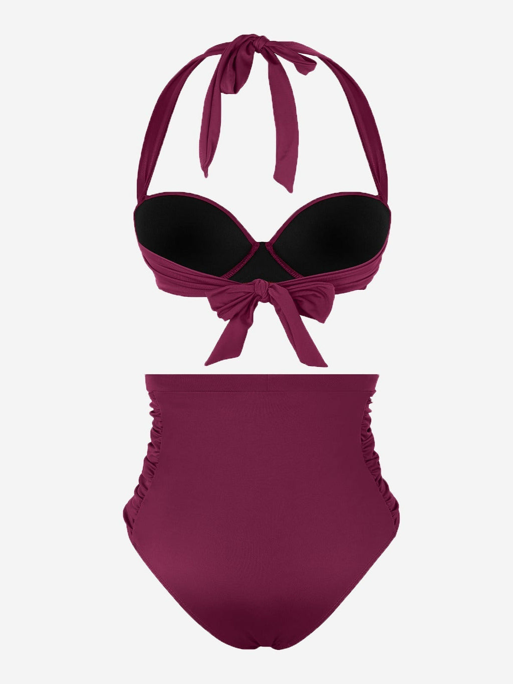 High Waist Swim Pants with Tummy Compression - Auxieswear