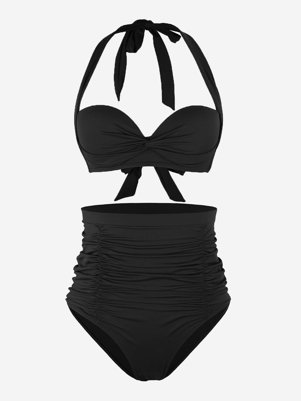 Twist Knot Tankini Bra Top with Strappy Details - Auxieswear