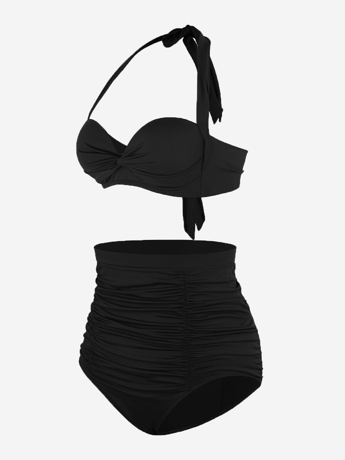 Twist Knot Tankini Bra Top with Strappy Details