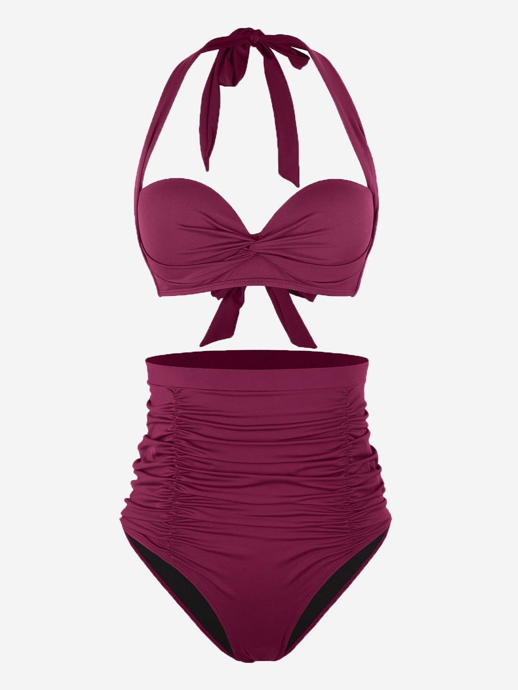 Twist Knot Tankini Bra Top with Strappy Details - Auxieswear