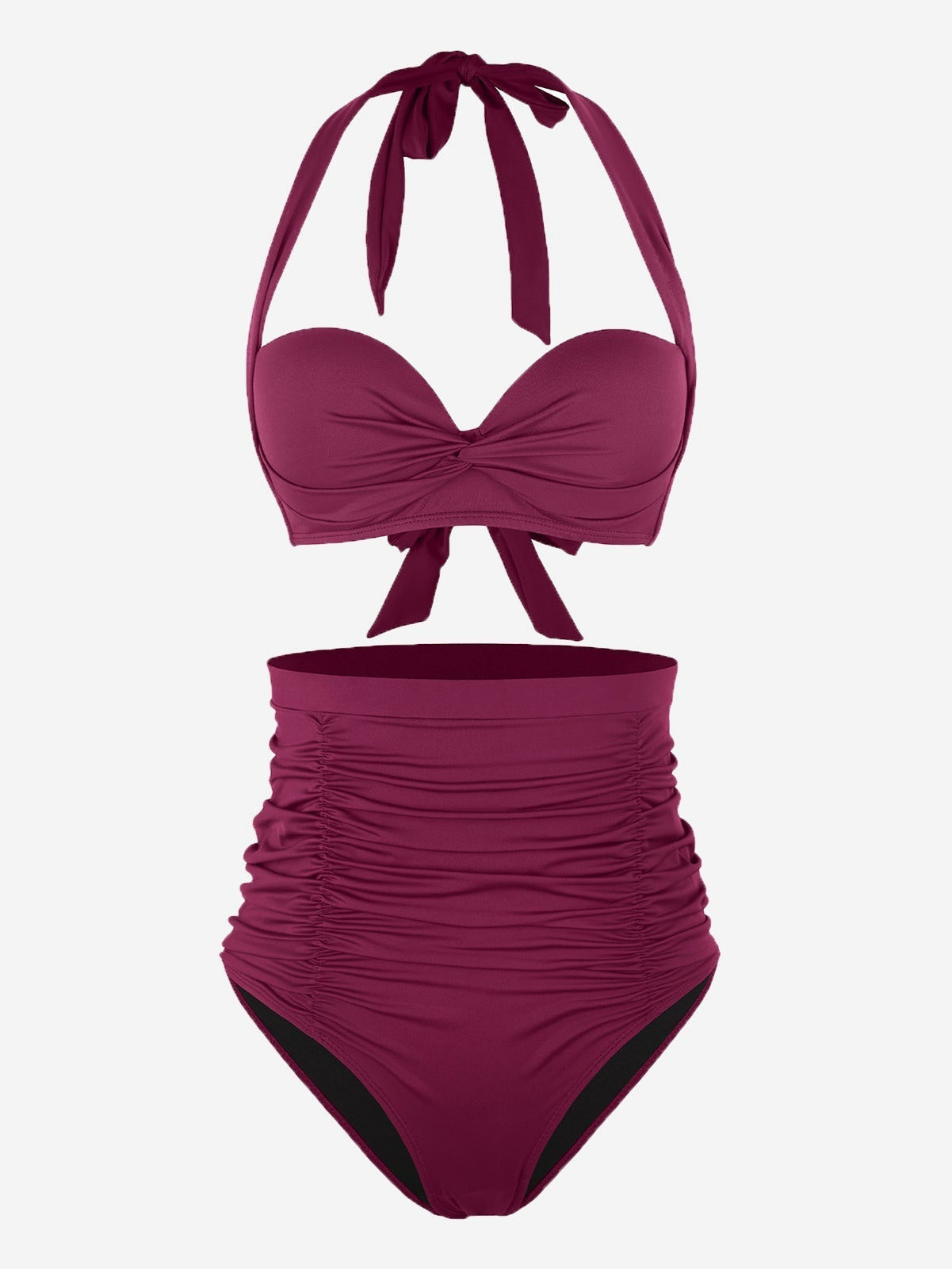 Twist Knot Tankini Bra Top with Strappy Details - Auxieswear