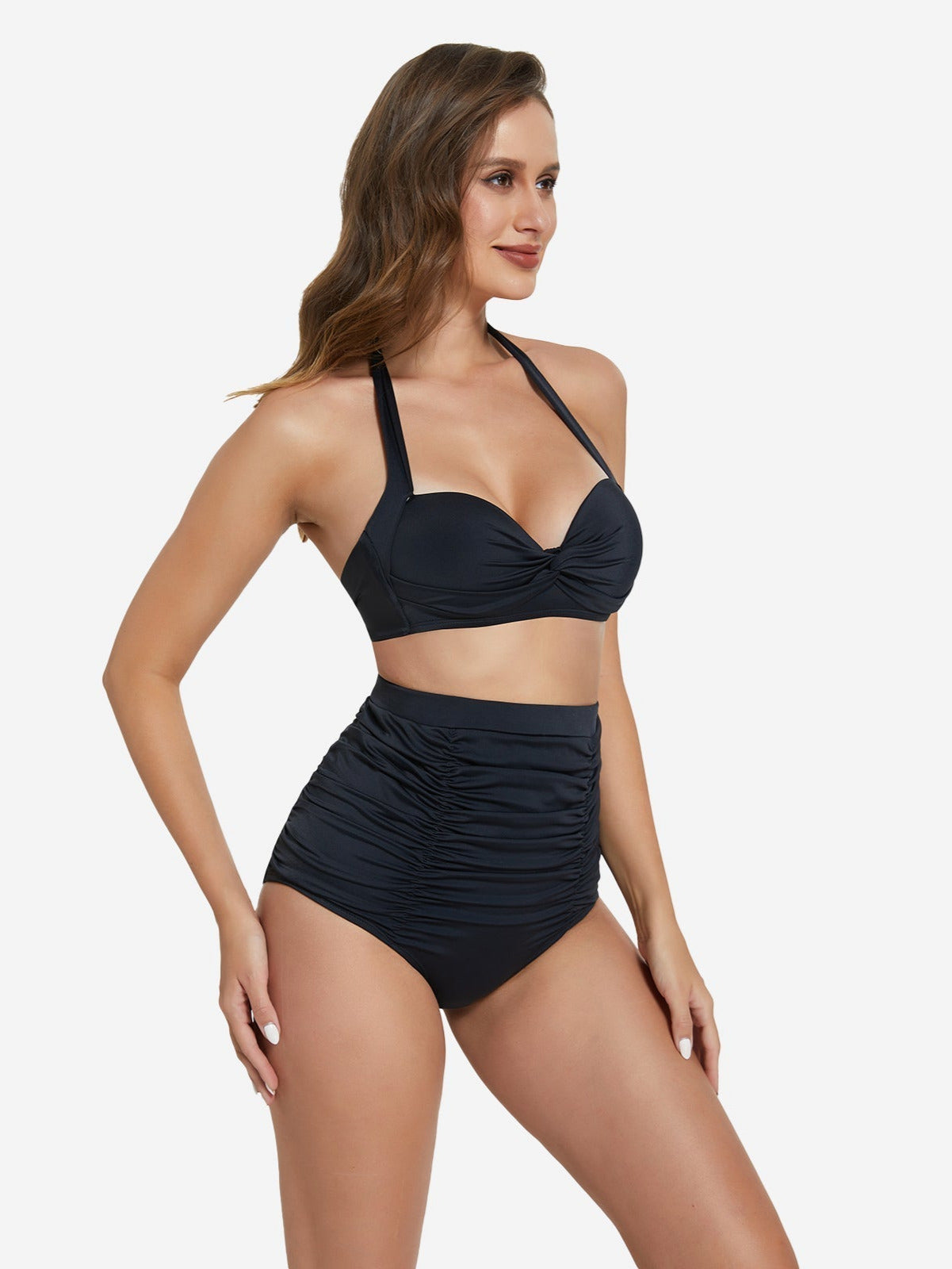 Twist Knot Tankini Bra Top with Strappy Details - Auxieswear