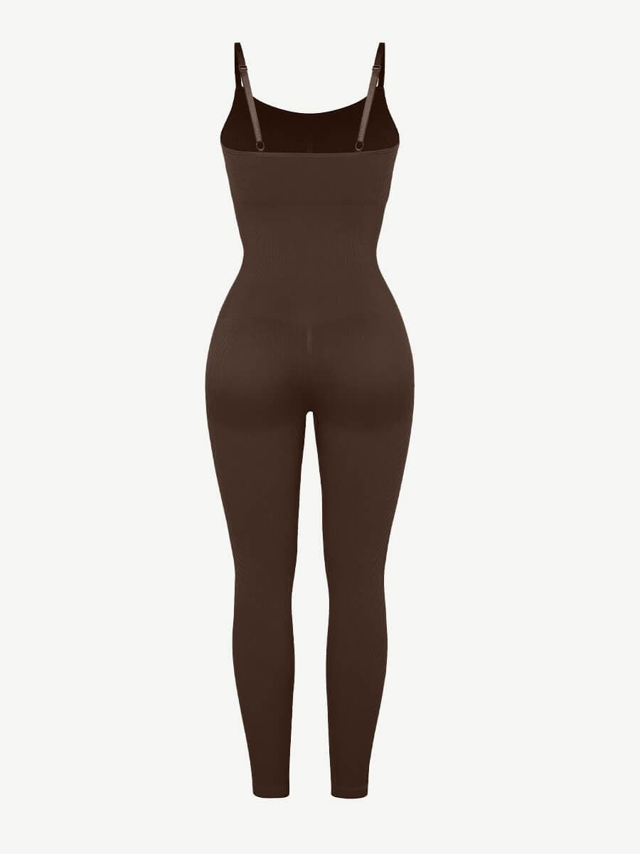High-Stretch Tummy Control Jumpsuit with Removable Pads - Auxieswear