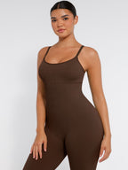 High-Stretch Tummy Control Jumpsuit with Removable Pads