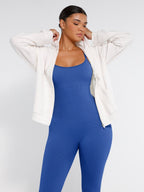 High-Stretch Tummy Control Jumpsuit with Removable Pads