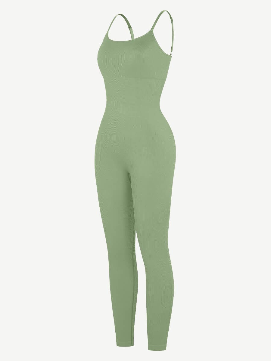 High-Stretch Tummy Control Jumpsuit with Removable Pads - Auxieswear