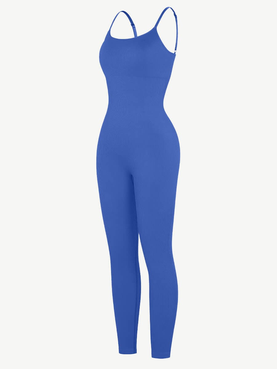 High-Stretch Tummy Control Jumpsuit with Removable Pads - Auxieswear
