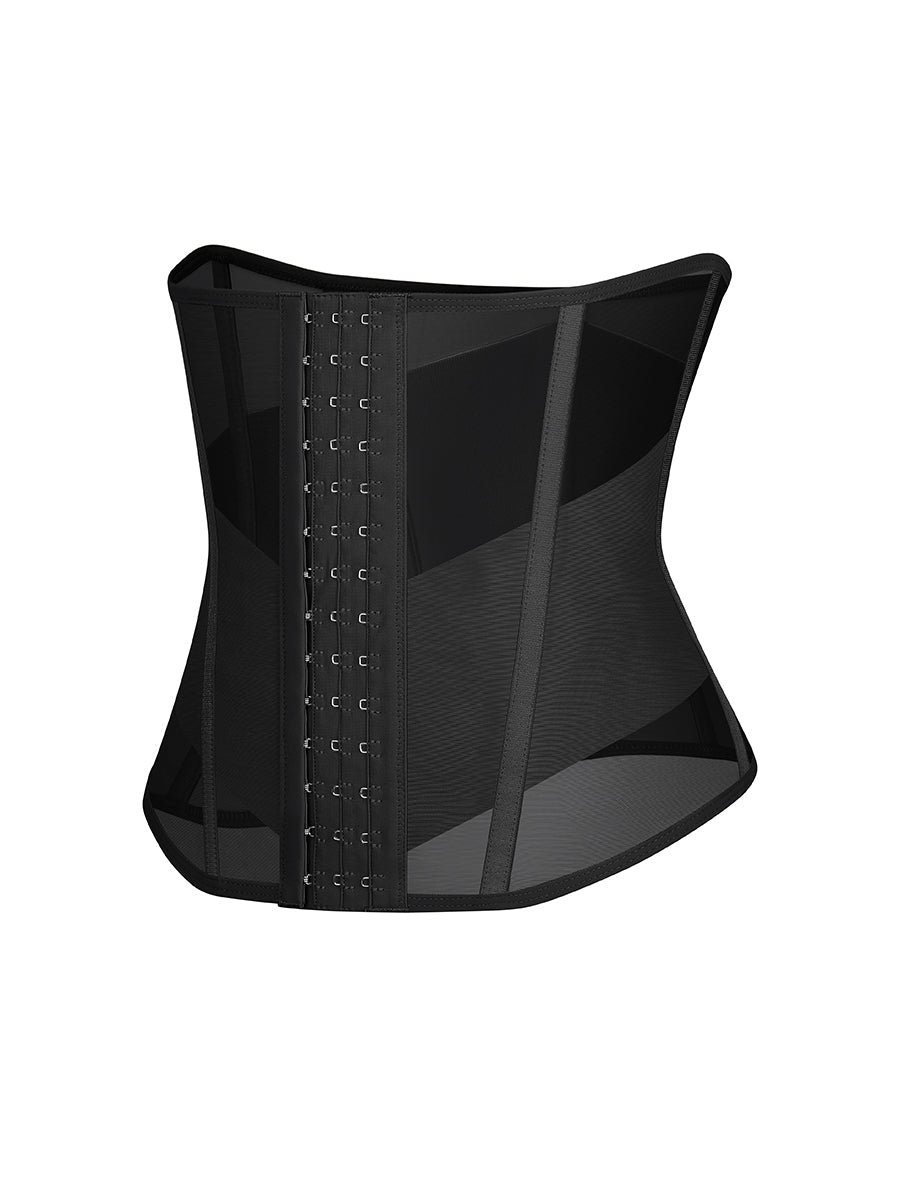 Breathable Mesh Waist Cincher with 7 Steel Bones - Auxieswear