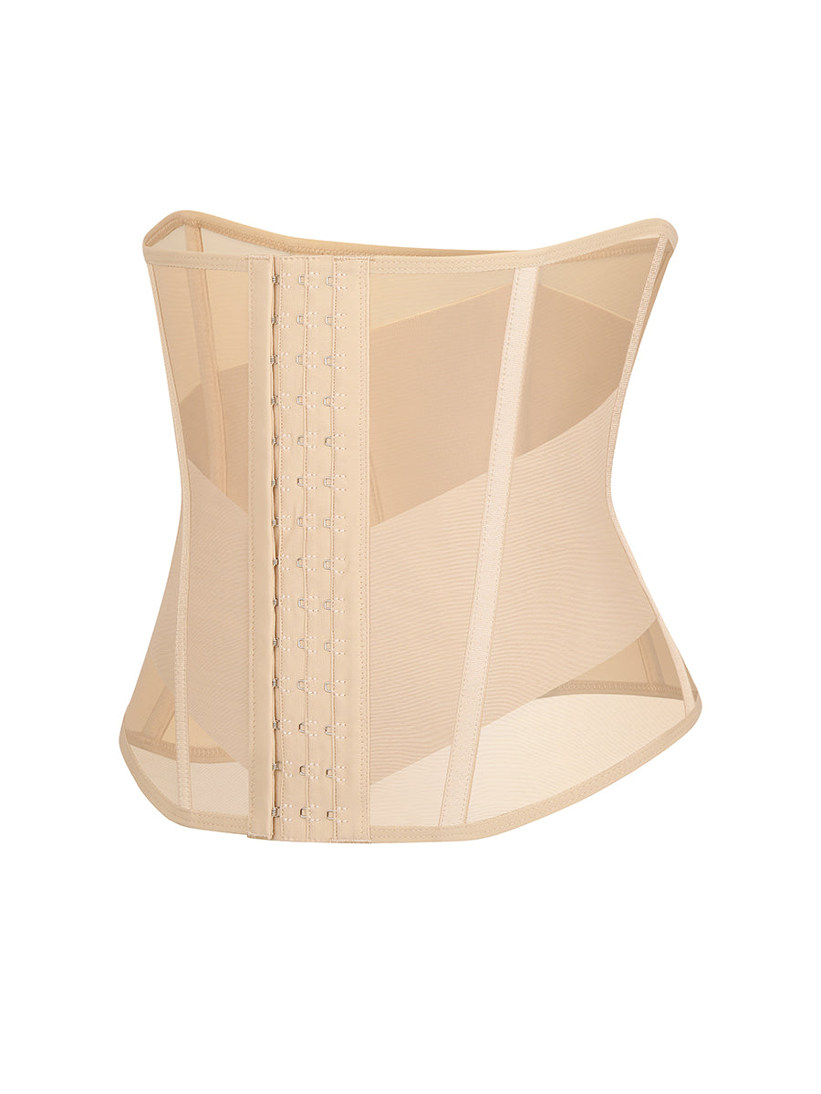 Breathable Mesh Waist Cincher with 7 Steel Bones - Auxieswear