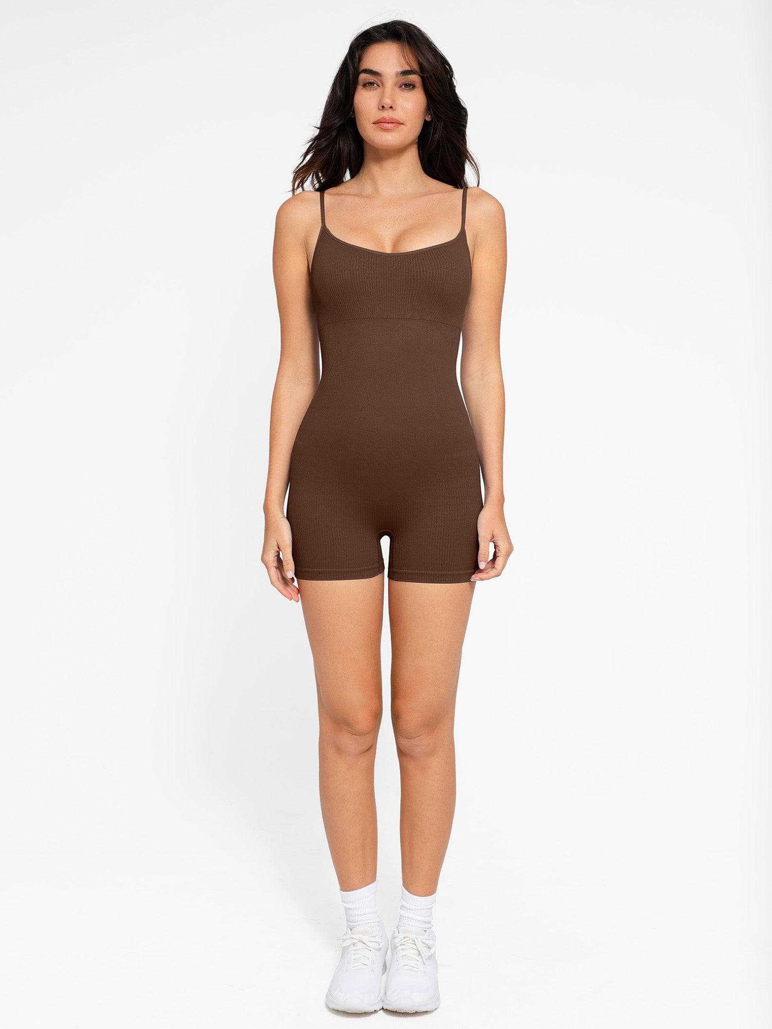 Body Countouring Romper with Adjustable Straps