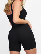 Romper with Square Neck & Body-Con Waist Fit