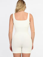Romper with Square Neck & Body-Con Waist Fit