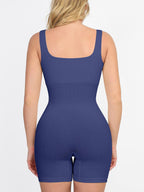 Romper with Square Neck & Body-Con Waist Fit