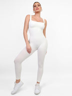 Retro Square Neck Seamless Sport Jumpsuit