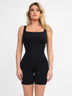 Romper with Square Neck & Body-Con Waist Fit