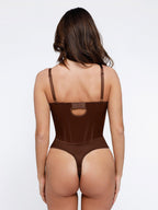Deep V-Neck Shaping Thong Bodysuit