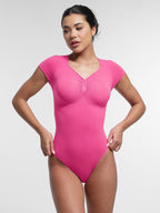 cap sleeves Bust and Waist Control Bodysuit