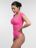 cap sleeves Bust and Waist Control Bodysuit
