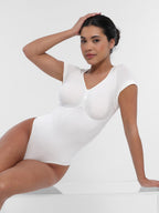 cap sleeves Bust and Waist Control Bodysuit