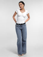 cap sleeves Bust and Waist Control Bodysuit