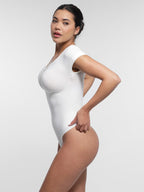 cap sleeves Bust and Waist Control Bodysuit