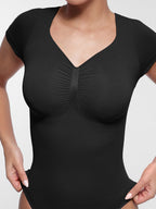 cap sleeves Bust and Waist Control Bodysuit