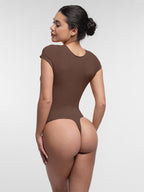 cap sleeves Bust and Waist Control Bodysuit