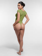 cap sleeves Bust and Waist Control Bodysuit
