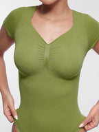 cap sleeves Bust and Waist Control Bodysuit