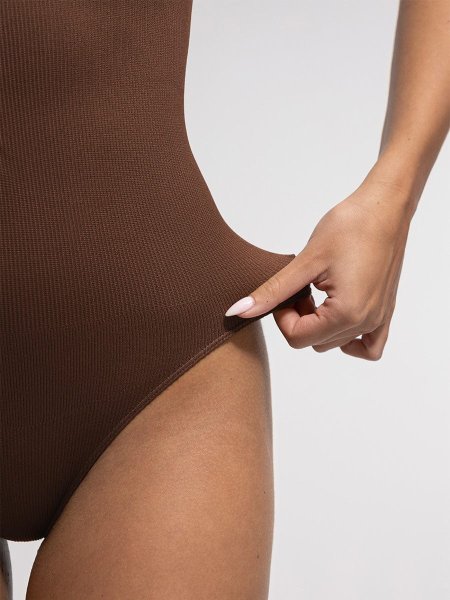 Stretch Knit Zip-Up Sleeveless Bodysuit - Auxieswear