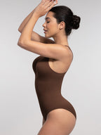 Stretch Knit Zip-Up Sleeveless Bodysuit