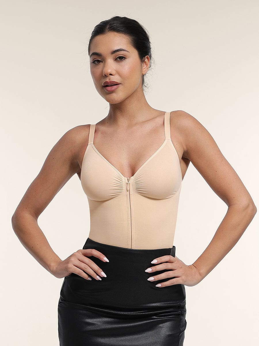 Plunge Chest Support with Inner Clips Bodysuit - Auxieswear