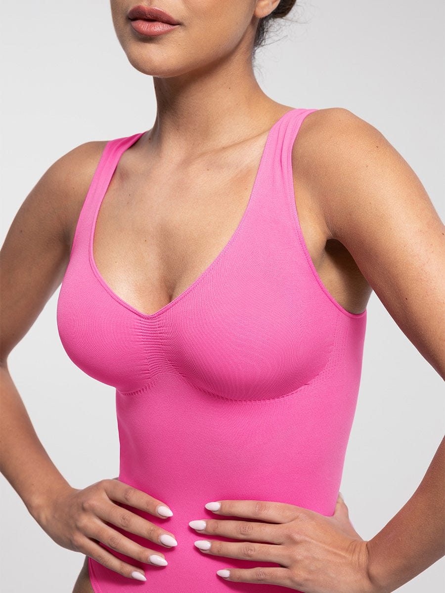 Wide Straps Bust and Waist Control Bodysuit - Auxieswear