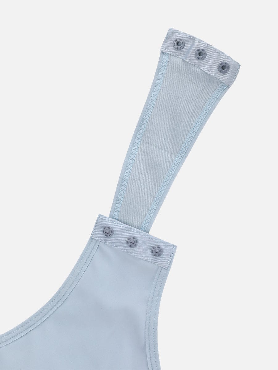 Square-Neck Short-Sleeve Tummy Control Body Shaper - Auxieswear